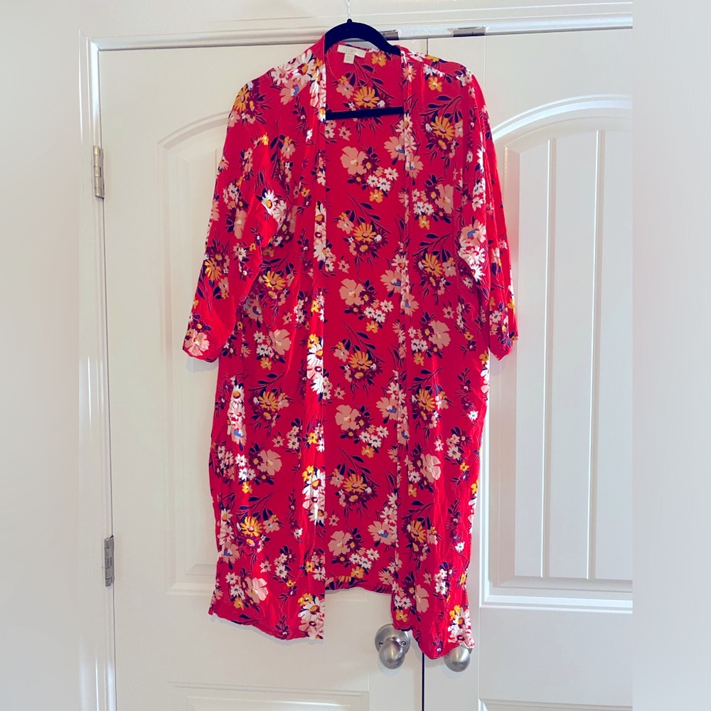 LOFT lightweight floral duster M/L excellent used condition